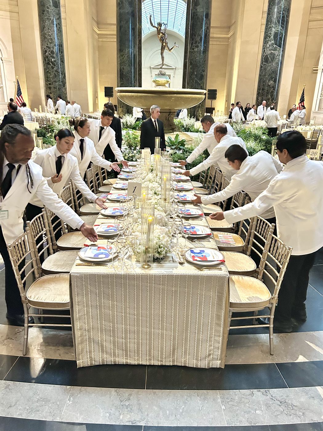 Servers at a Susan Gage Caterers event